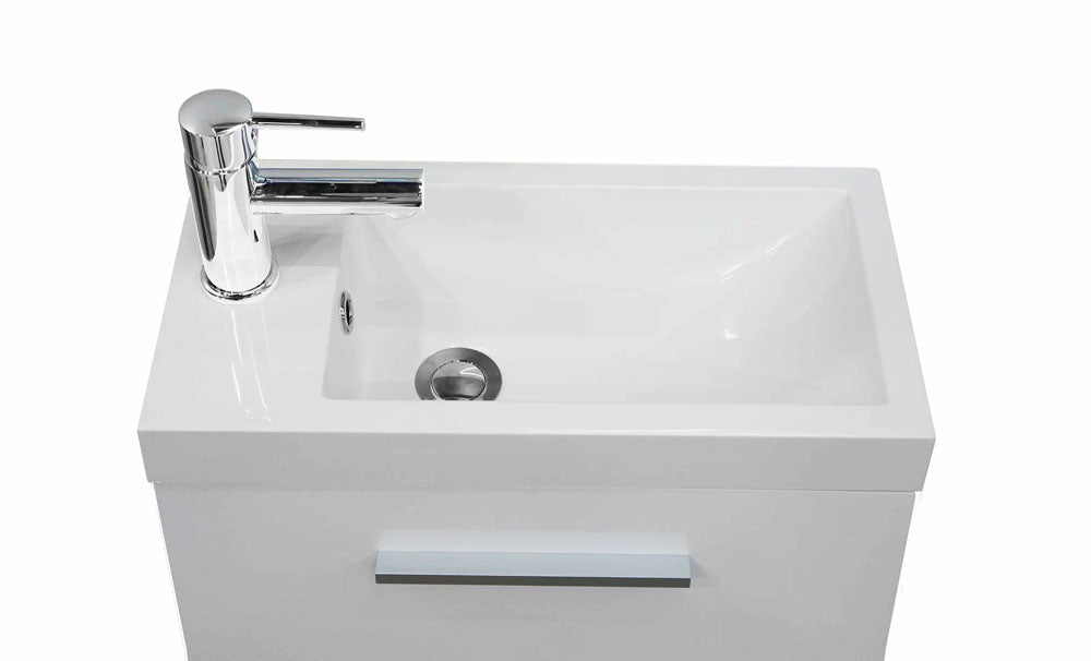 Emma fonteinkastje + wastafel 50 x 25 x 50 cm wit – Xellanz – Glans Wit – Fonteinkast | Dealplein