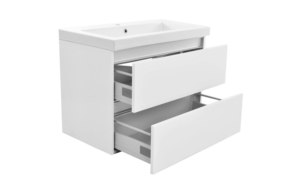 Vision onderkast met 2 laden 60 x 46 cm glans wit – Wiesbaden – Glans Wit – Badmeubelen | Dealplein
