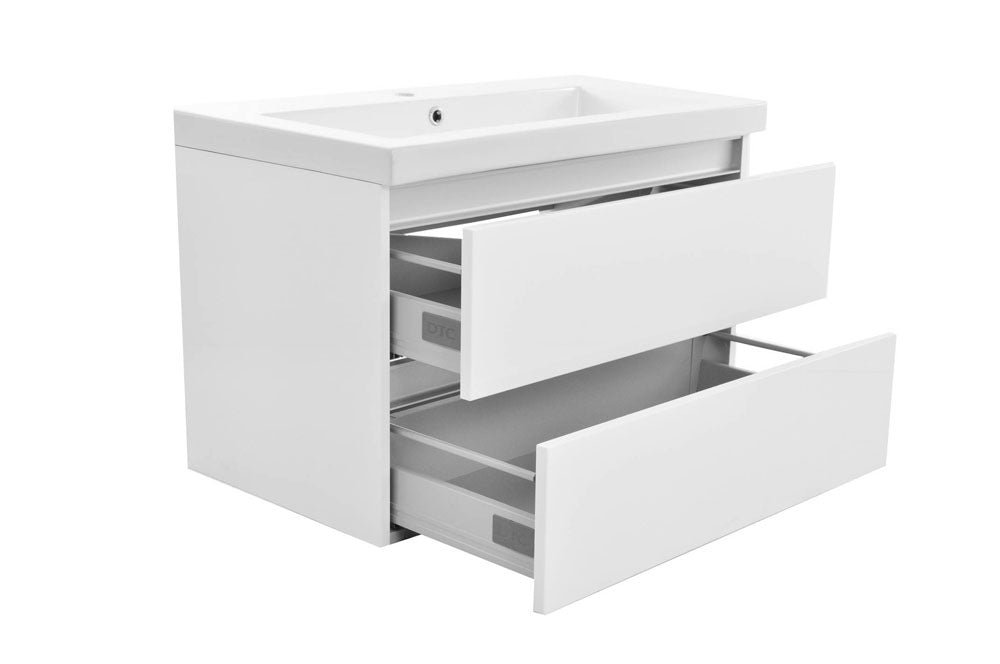 Vision onderkast met 2 laden 80 x 46 cm glans wit – Wiesbaden – Glans Wit – Badmeubelen | Dealplein