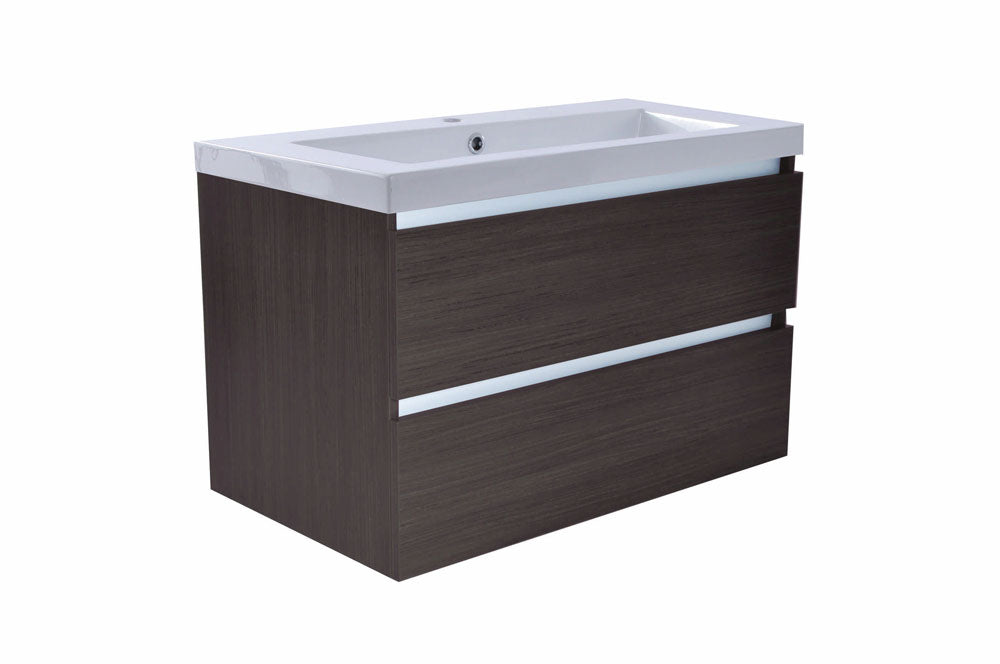 Vision onderkast met 2 laden 80 x 46 cm houtnerf grijs – Wiesbaden – Houtnerf Grijs – Badmeubelen | Dealplein