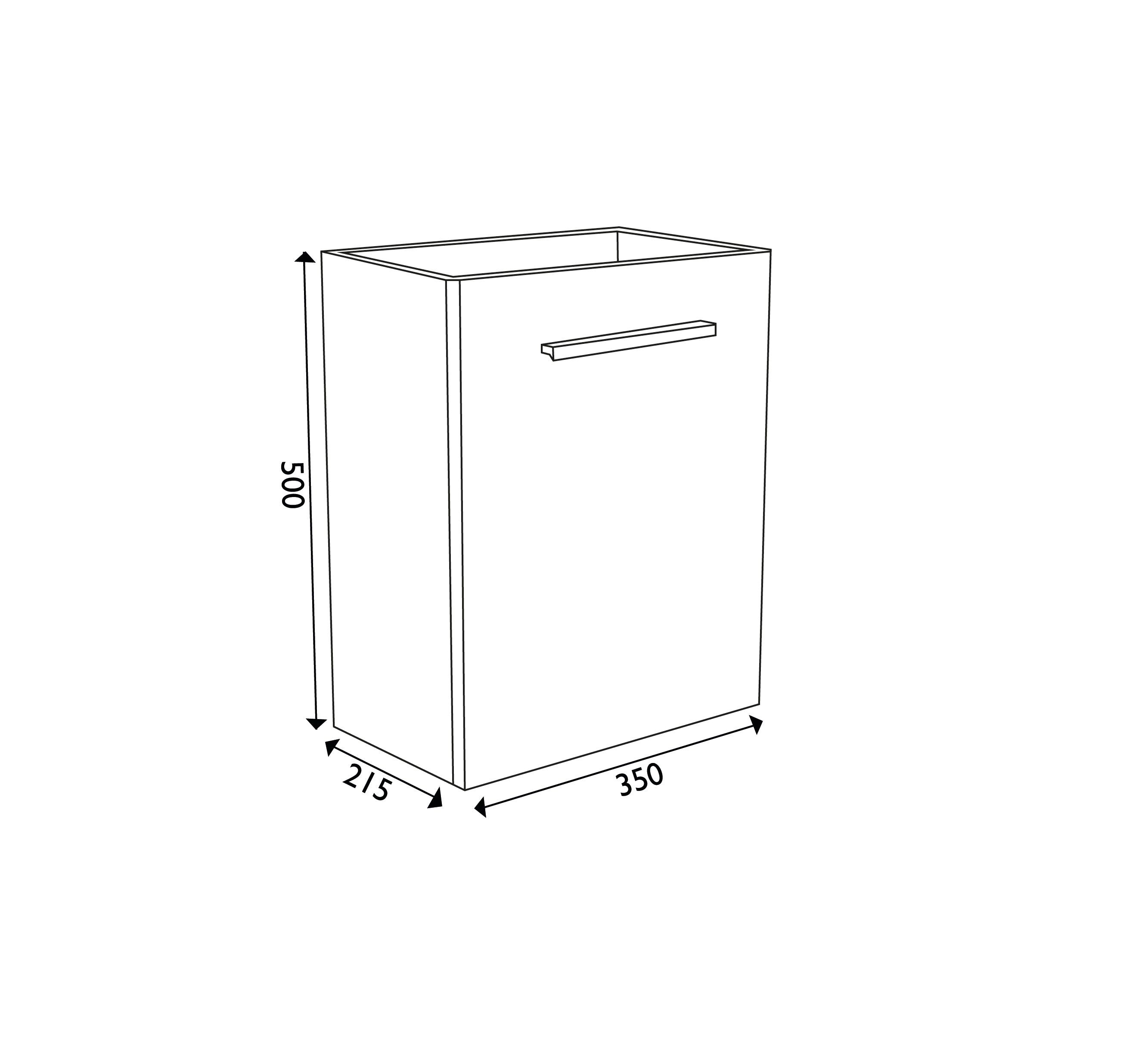 Zenti fonteinkast 40 x 22 cm glans wit maattekening – 40 × 22 cm | Dealplein