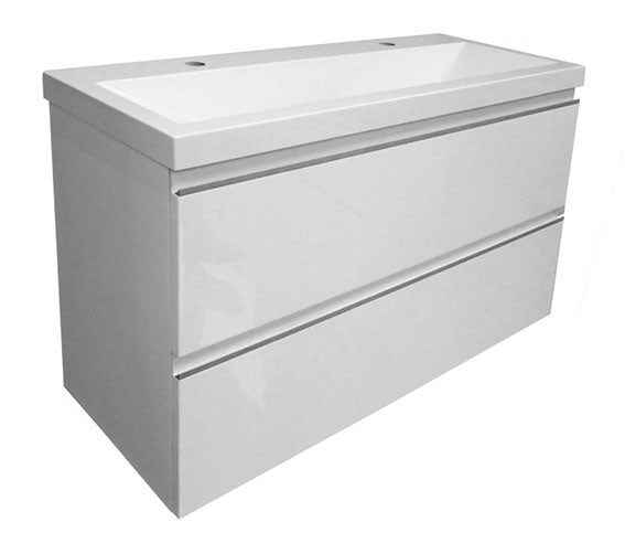 Shall onderkast 100 x 36 cm glans wit – Wiesbaden – Glans Wit – Badmeubel | Dealplein