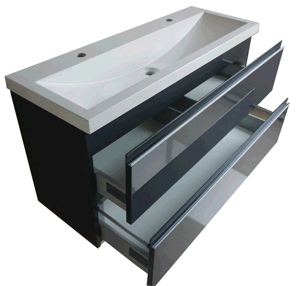 Shall onderkast 100 x 36 cm grafietgrijs – Wiesbaden – Grijs – Badmeubelen | Dealplein