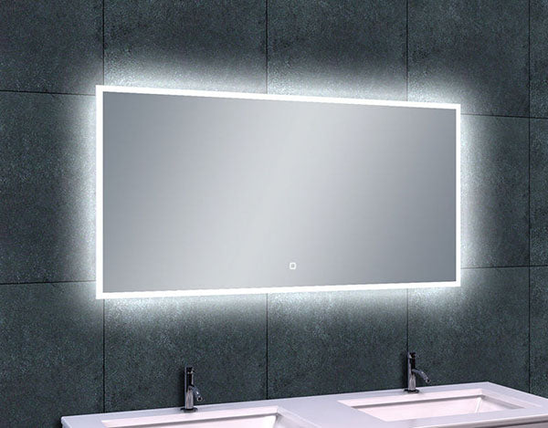 Quatro spiegel rechthoek met LED, dimbaar en spiegelverwarming 120 x 60 cm