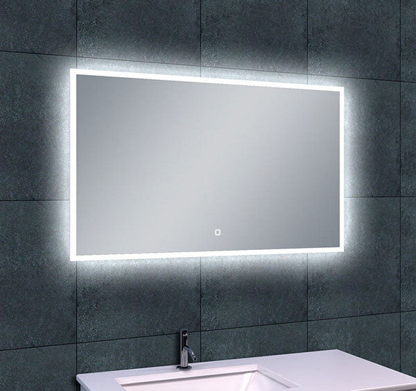 Quatro spiegel rechthoek met LED, dimbaar en spiegelverwarming 100 x 60 cm