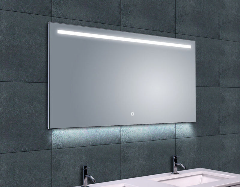 Ambi one spiegel rechthoek met LED, dimbaar en spiegelverwarming 120 x 60 cm