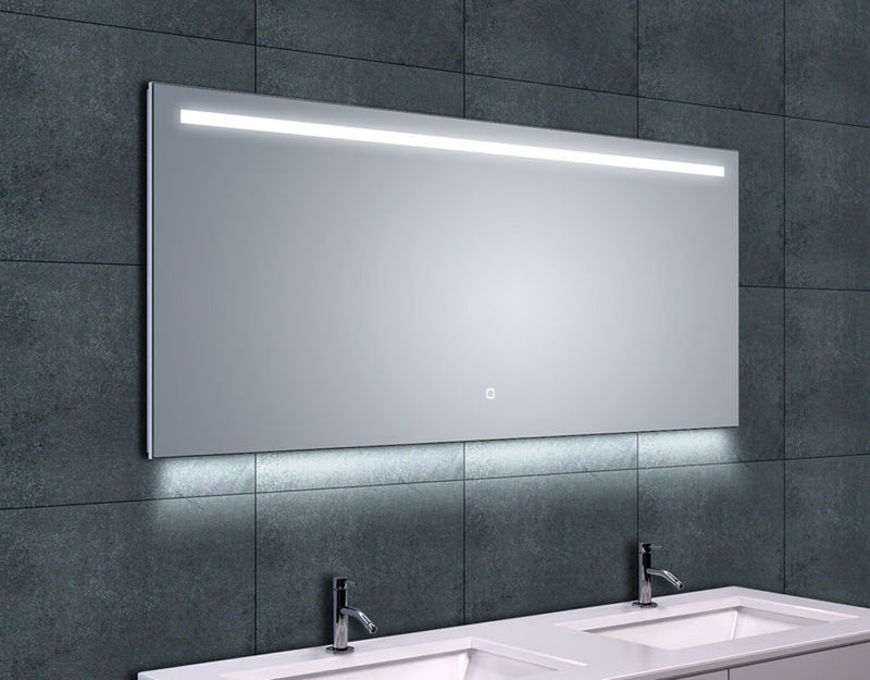 Ambi one spiegel rechthoek met LED, dimbaar en spiegelverwarming 140 x 60 cm