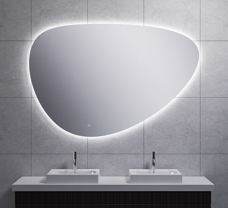 Uovo spiegel ovaal met LED, dimbaar en spiegelverwarming 150 cm