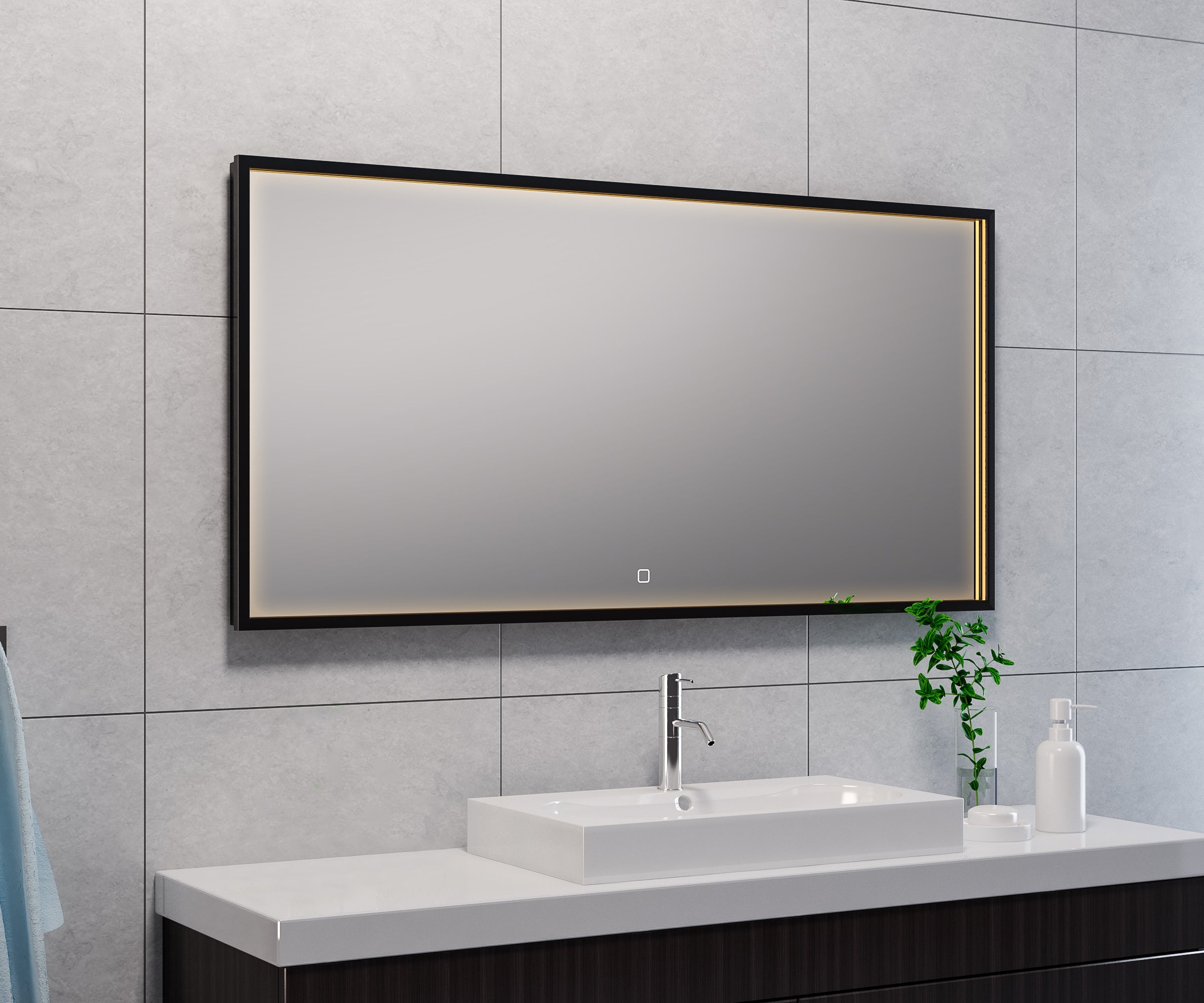 Wiesbaden Avi Badkamerspiegel 120x60 Mat Zwart