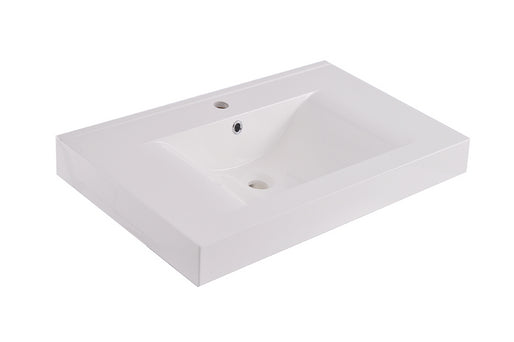 Tigris wastafel enkel met 1 kraangat 60x46x8 cm kunstmarmer glans wit – Xellanz – Glans Wit – Meubelwastafel | Dealplein