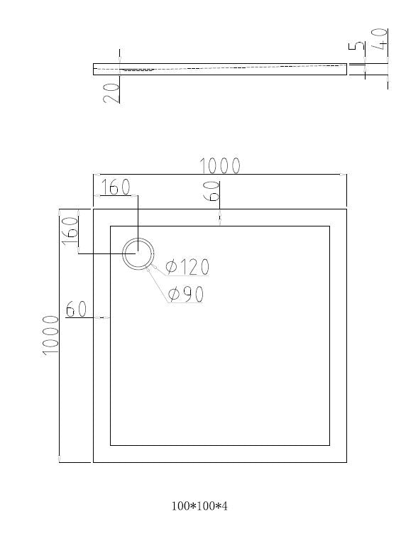 Dona Lage Douchebak 100 x 100 x 4 cm