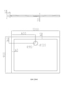 Dona lage rechthoekige douchebak 120x90x4cm