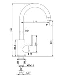 Chrome Son keukenmengkraan H=34 cm