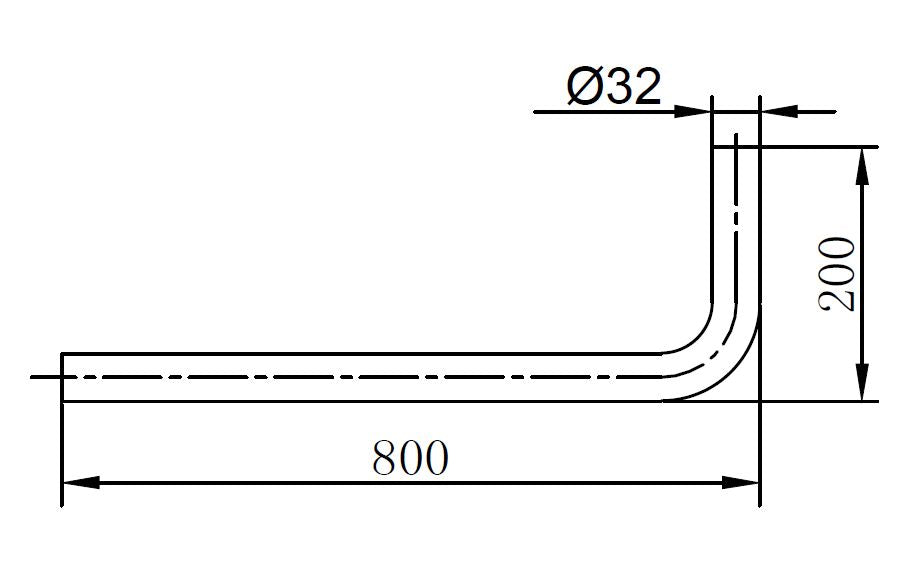 Ore Vloerbuis 800x200x32 mm RVS-304