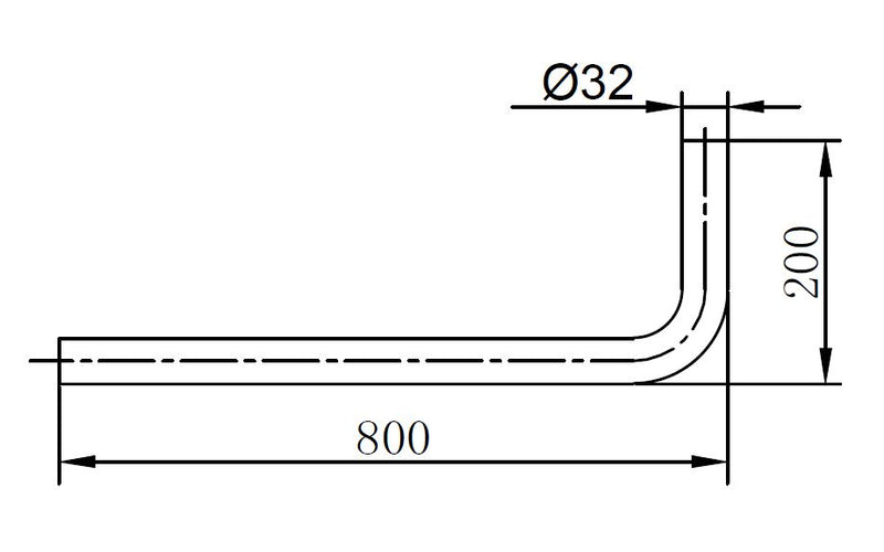 Ore vloerbuis 800x200x32 mm RVS-304