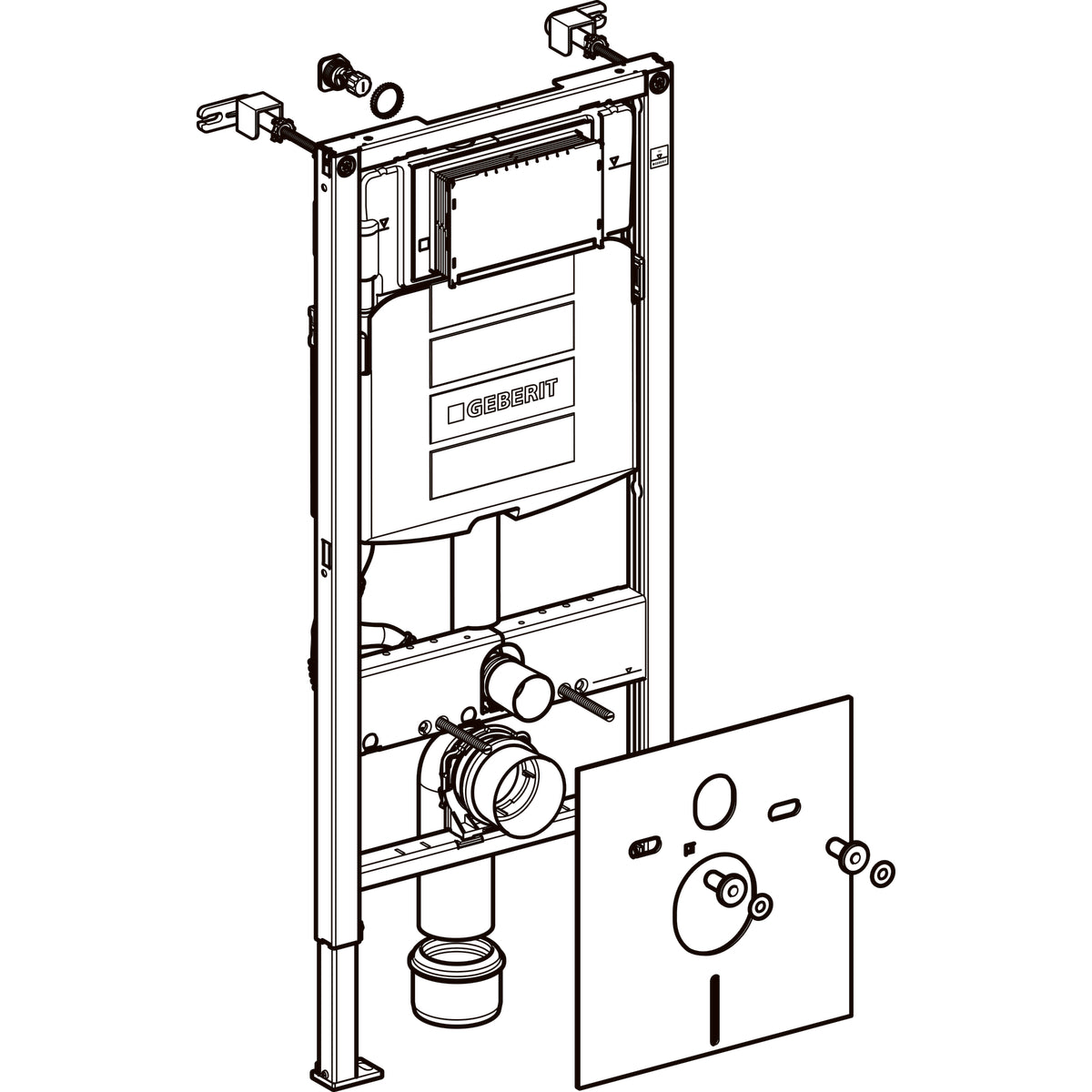 Geberit Inbouwreservoir 112 cm Duo-Fix Sigma UP320 111.300.005 + Bev.set 111.815.001