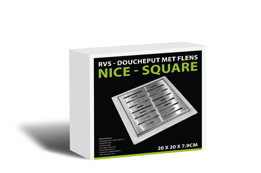 N-Square Doucheput met Flens 20x20x7.7cm