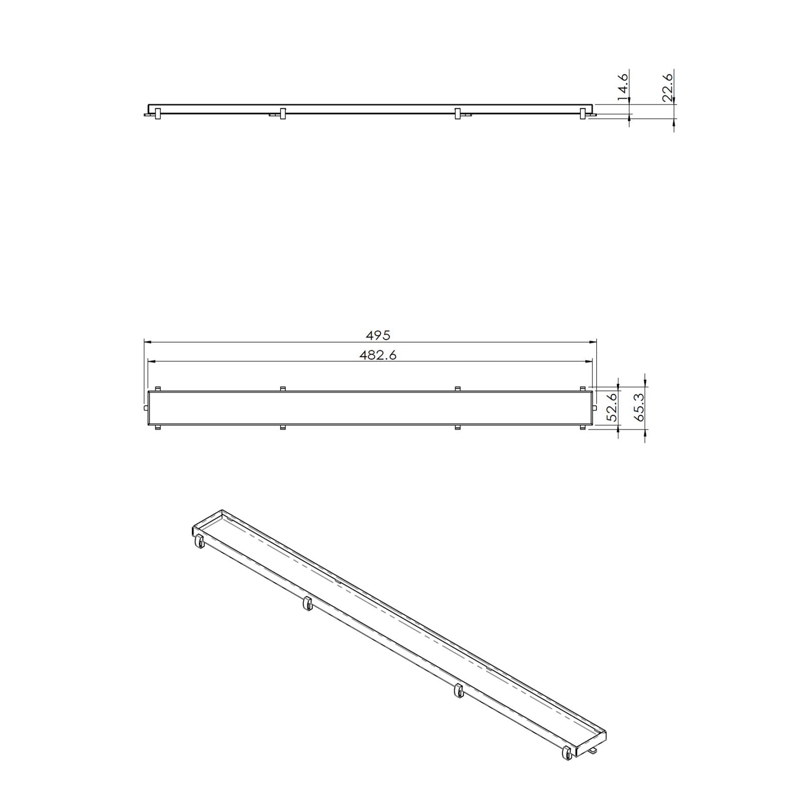 Tegelrooster voor Douchegoot 50 cm
