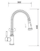 Ore-Flexflash keukenkraan H=44cm RVS-304