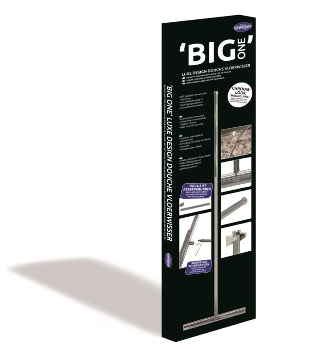 Big-One Design Douche Vloerwisser Incl.safety Grip Chr / RVS