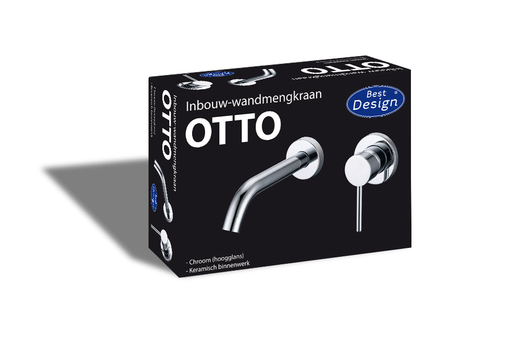 Chrome Otto inbouw-wandmengkraan