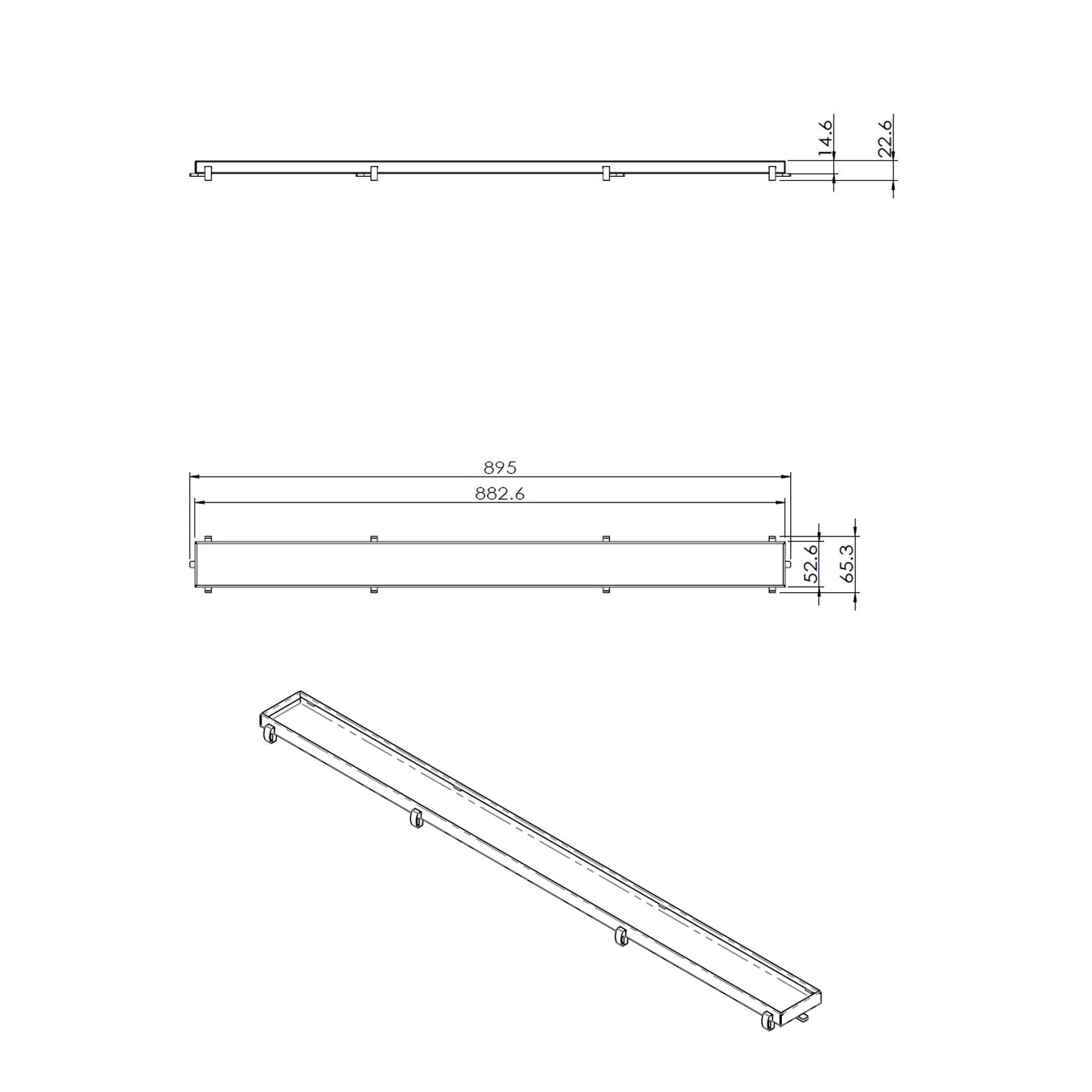 Tegelrooster voor Douchegoot 90 cm