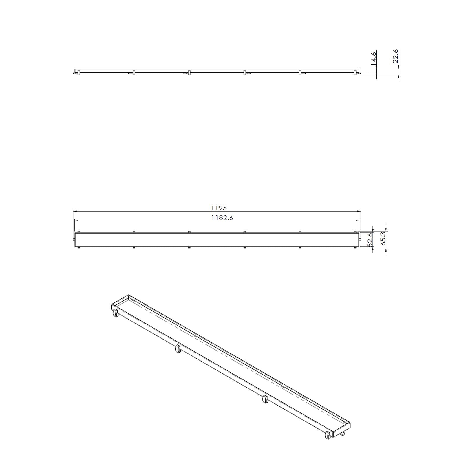 Tegelrooster voor Douchegoot 120 cm