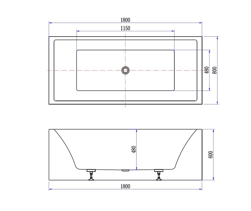 Strack vrijstaand bad 180x80x60cm