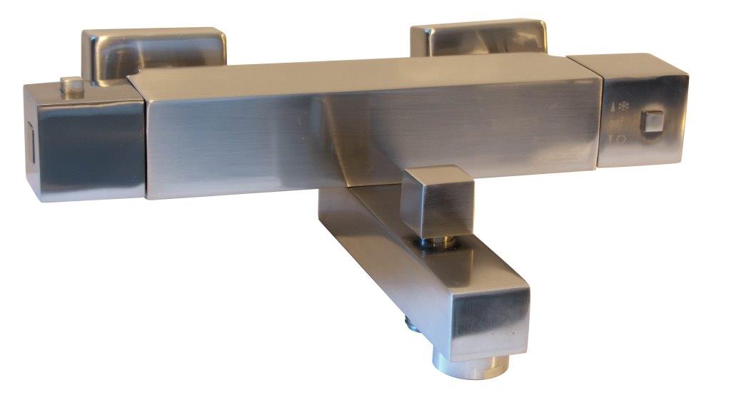 Square Badthermostaat RVS--Look