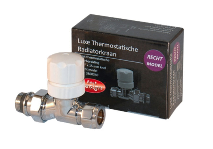 Thermostatische Radiatorkraan Recht 1/2x15mm