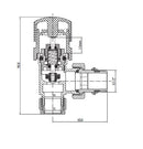 Thermostatische radiatorkraan haaks 1/2x15mm