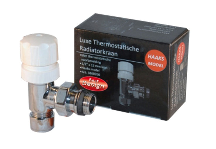 Thermostatische Radiatorkraan Haaks 1/2x15mm