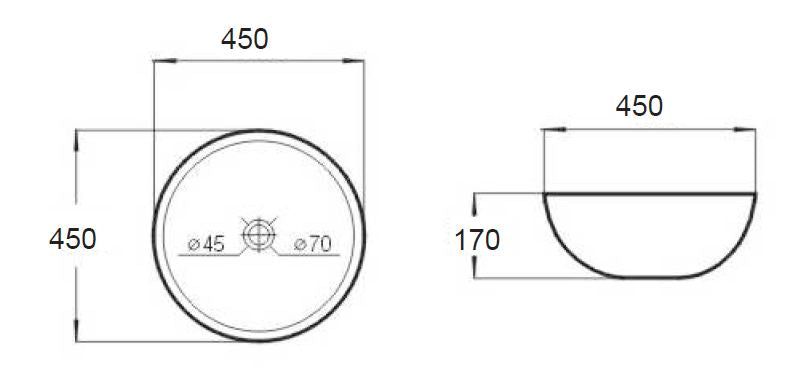 Soree opbouw-waskom Ã˜=45cm H=17cm