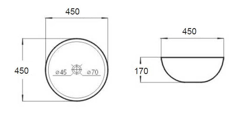 Soree opbouw-waskom Ã˜=45cm H=17cm