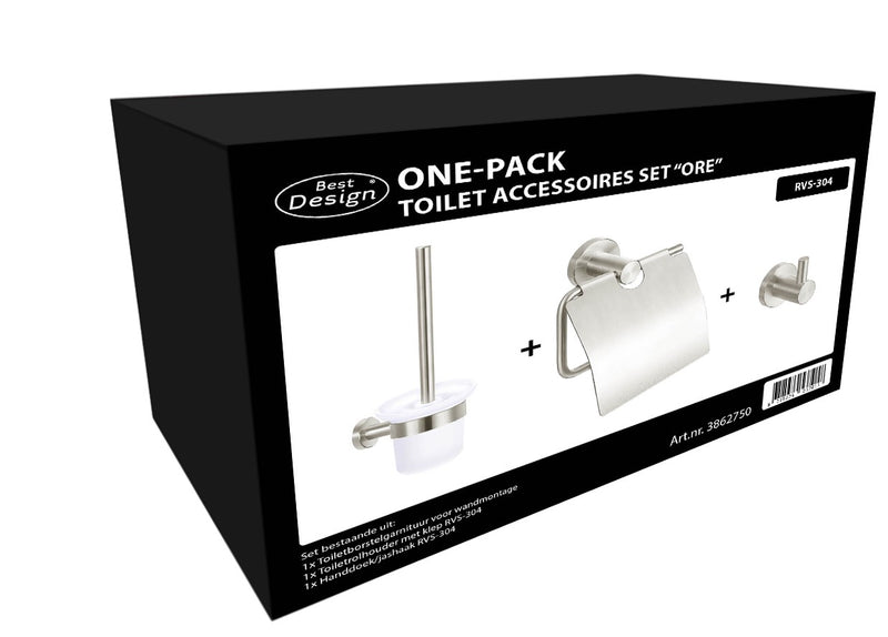 One-Pack toilet accessoires set Ore