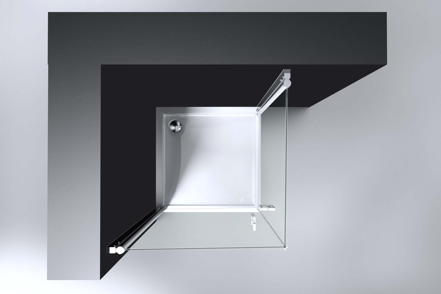 Erico vierkante cabine met 2 deuren 90x90x190cm NANO glas 6mm