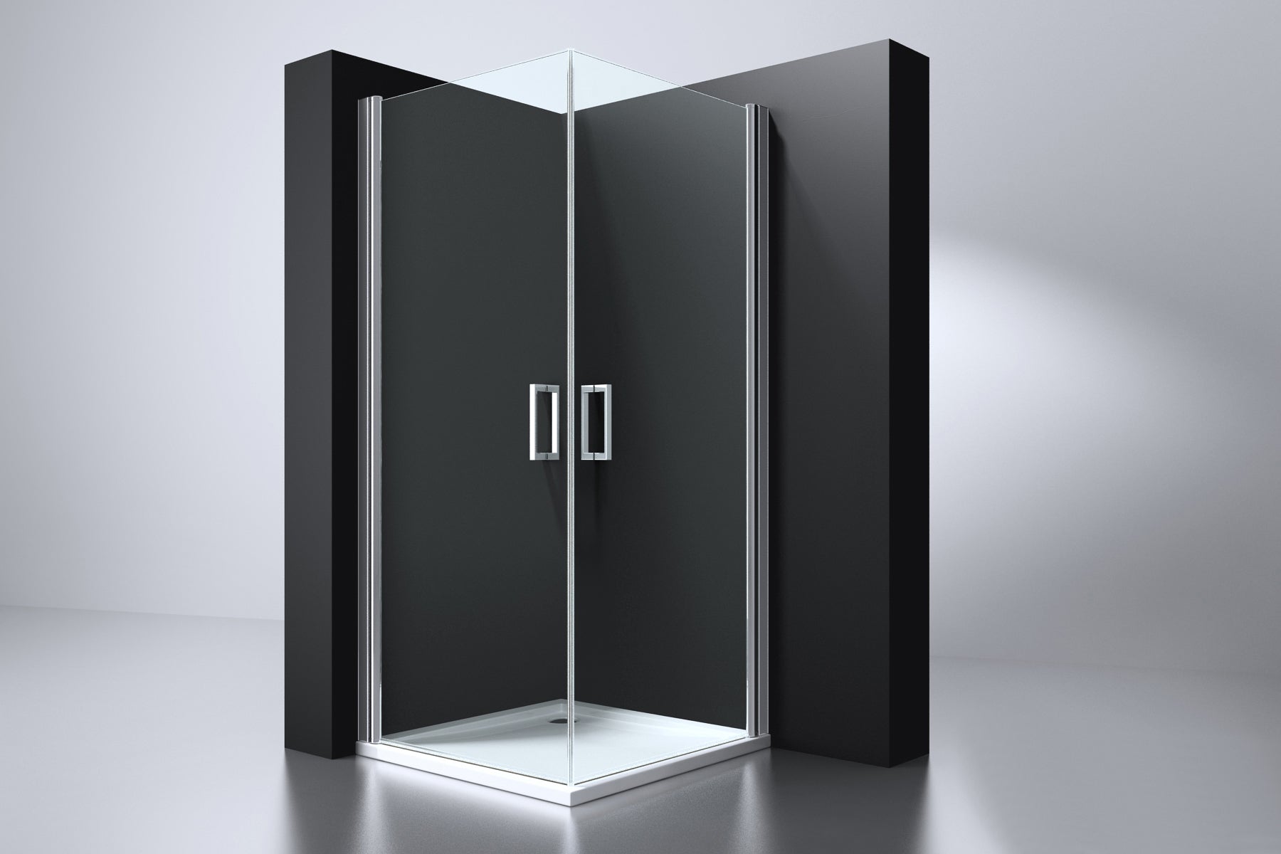 Erico vierkante cabine met 2 deuren 90x90x190cm NANO glas 6mm