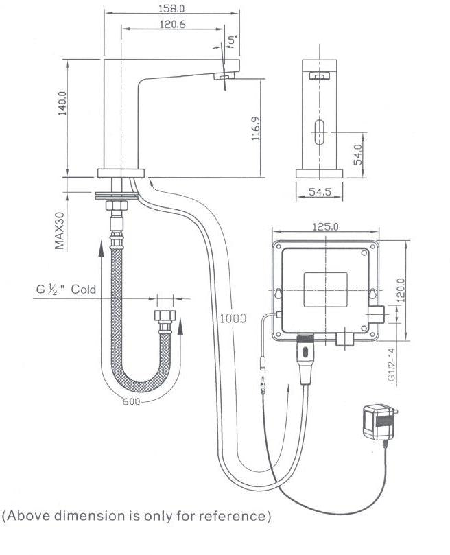 Chrome Sensor toiletkraan (koud) type SE12