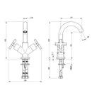 Chrome  New-Jax wastafelmengkraan H=22cm