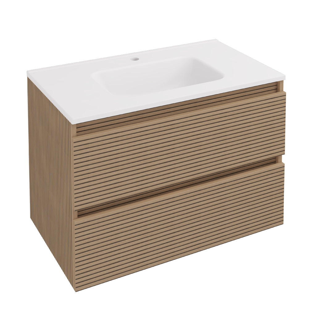 Eastbrook Olympia Staand Badmeubel 80x46 Cm Met Lades Gefreesd Front Wit