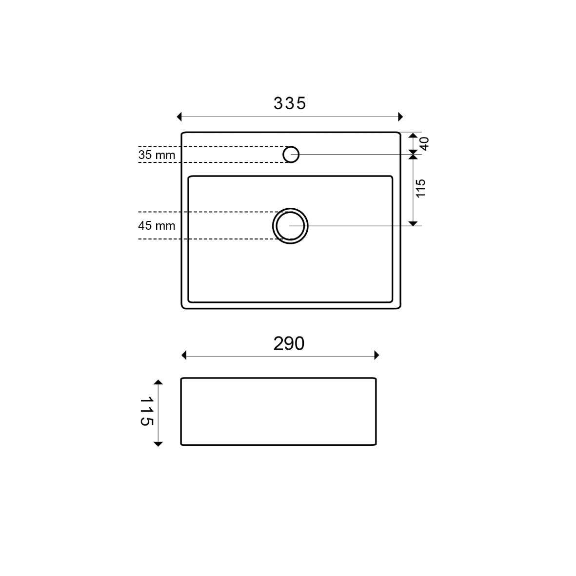 Leto fontein 33,5 x 29 x 11,5 cm keramiek carrara maattekening – 33,5 × 29 × 11,5 cm | Dealplein
