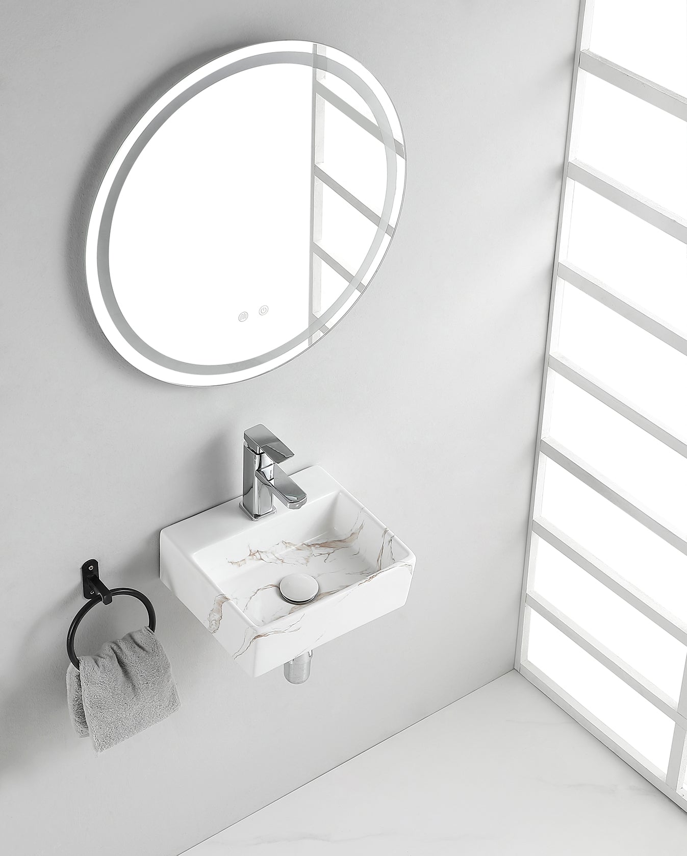 Leto fontein 33,5 x 29 x 11,5 cm keramiek carrara – Wiesbaden – Onbekend – Fonteinen | Dealplein