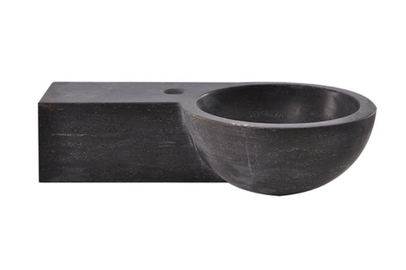 Raw fontein links rond 40x23x10 cm hardsteen gezoet