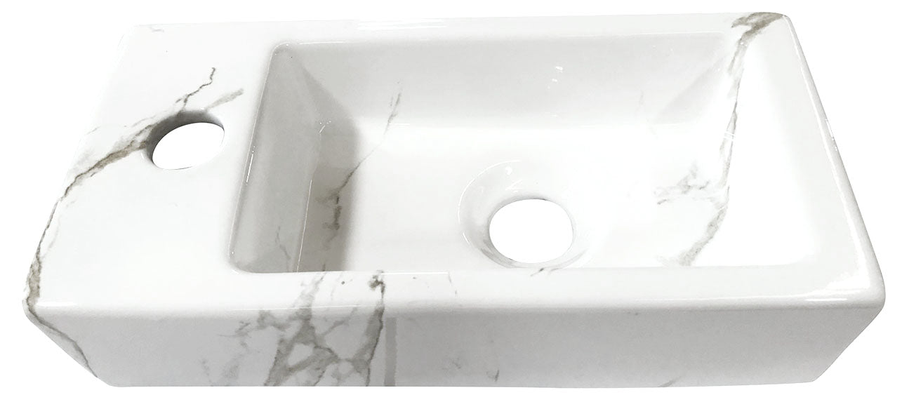 Fonteinset Rhea S mini met fontein links carrara, kraan, sifon en afvoerplug geborsteld messing – Wiesbaden – Geborsteld Messing – Complete fonteinsets | Dealplein