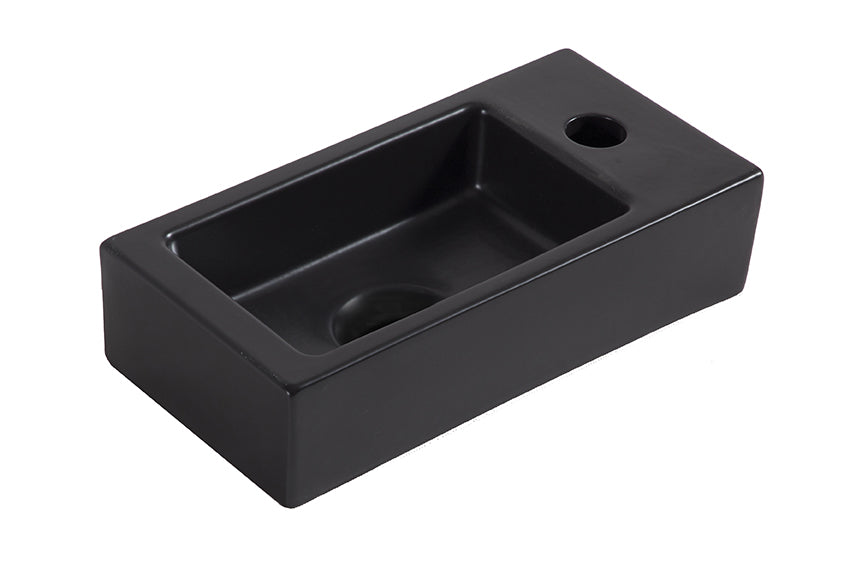 Fonteinset Rhea S mini met fontein rechts, kraan, sifon en afvoerplug mat zwart – Wiesbaden – Mat Zwart – Complete fonteinsets | Dealplein