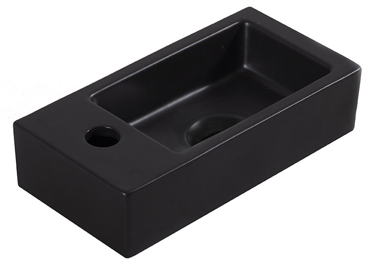 Fonteinset Rhea S mini met fontein links, kraan, sifon en afvoerplug mat zwart – Wiesbaden – Mat Zwart – Complete fonteinsets | Dealplein