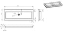 Raw wastafel enkel zonder kraangat 120x46x5 cm hardsteen gezoet - maattekening