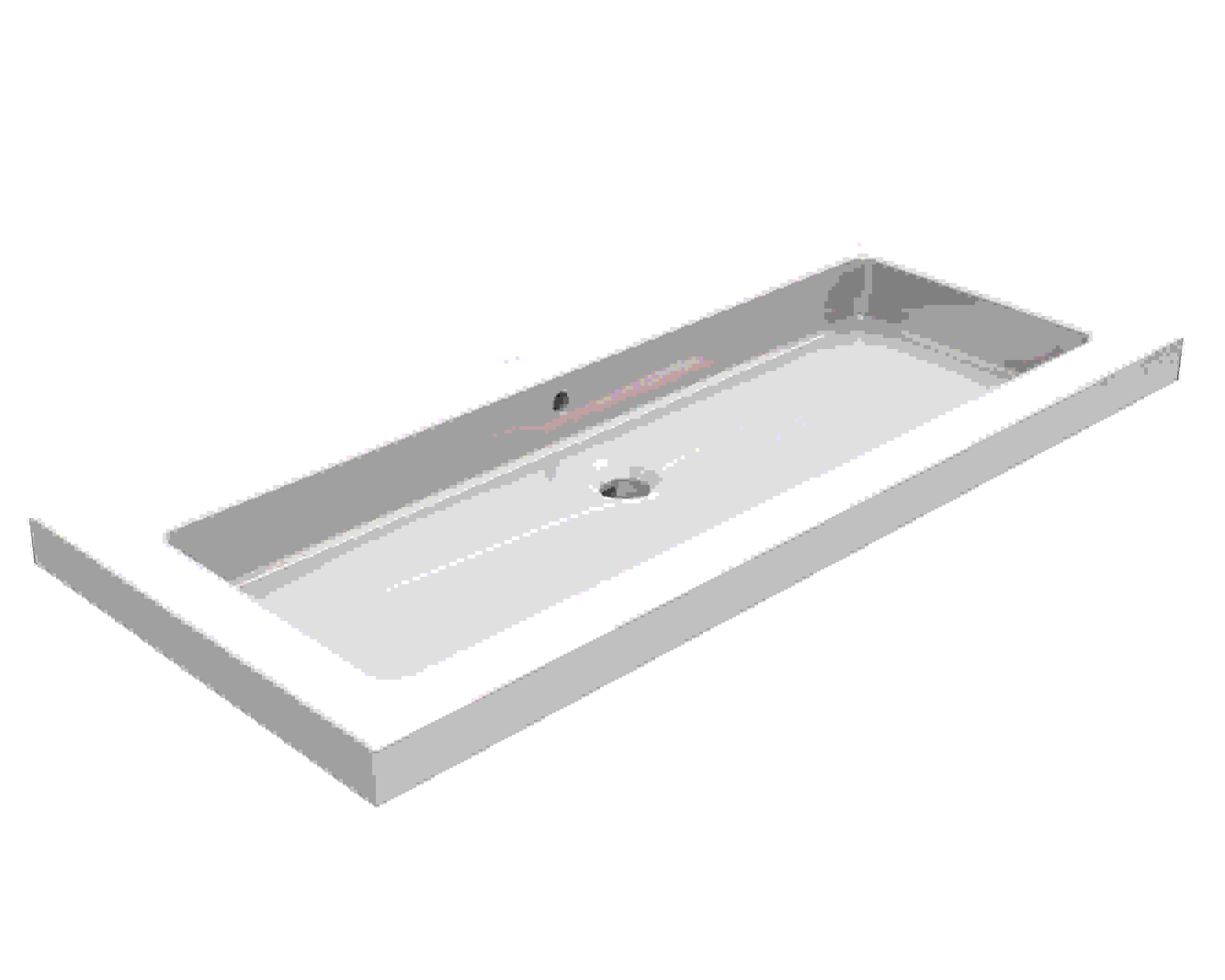 Kera wastafel enkel zonder kraangat 100x46x5 cm keramiek glans wit – Wiesbaden – Glans Wit – Meubelwastafel | Dealplein