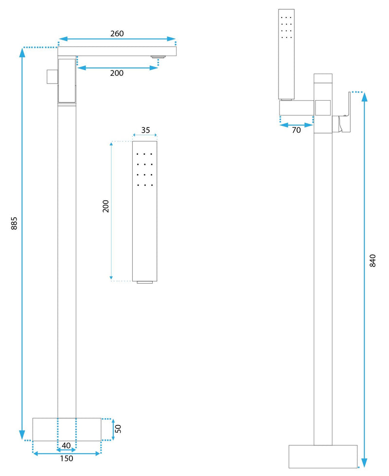 Vloeren  badmengkraan Rea Tery Chrom - View 7