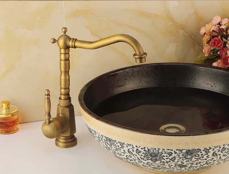 Wastafelkraan Rea Bona Old Gold High